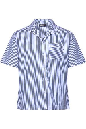 H2O Rønne Essential Pajamas Shirt Underwear Night & Loungewear Pyjama Tops Blue