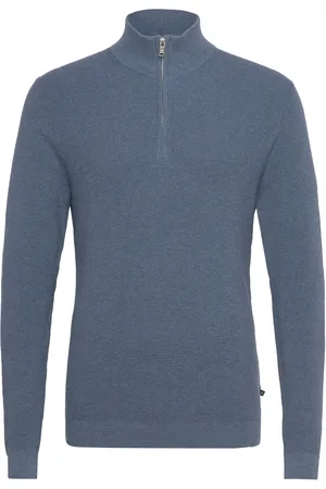 Matinique Malagoon Z Tops Knitwear Half Zip Jumpers Blue