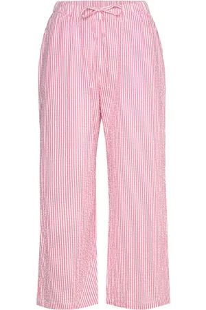 Lindex Trousers Pyjama Seersucker Pyjamasbukser Hyggebukser Pink