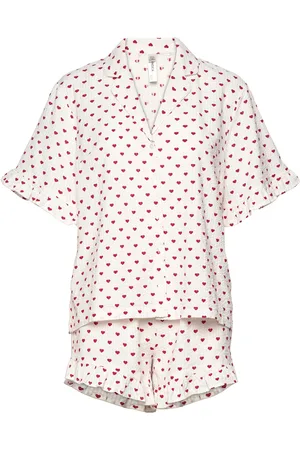 Lindex Pyjama Shortsset Seersucker Pyjamas Nattøj Red