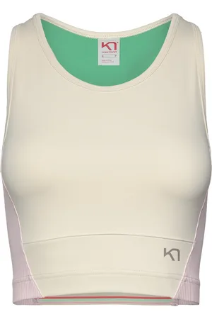 Kari Traa Linnea Sports Top Sport Women Sport Clothing Sports Tops & T-shirts Sport Crop Tops Sport Sleeveless Crop Tops Beige