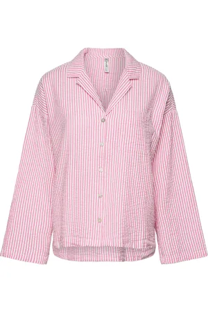 Lindex Pyjama Shirt Seersucker Top Pink