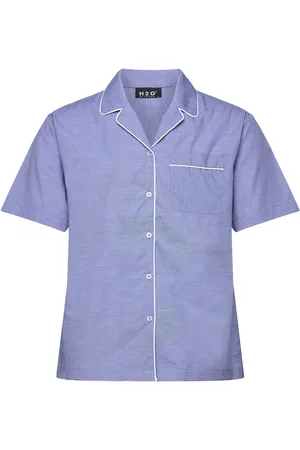 H2O Rønne Essential Pajamas Shirt Underwear Night & Loungewear Pyjama Tops Blue