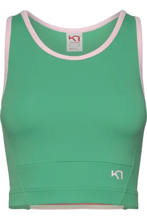 Kari Traa Linnea Sports Top Sport Women Sport Clothing Sports Tops & T-shirts Sport Crop Tops Sport Sleeveless Crop Tops Green