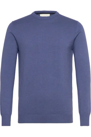 Bruun & Stengade Bs Jupiter Regular Fit Knitwear Tops Knitwear Round Necks Blue