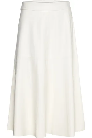 Bruuns Bazaar Veganibbimma Skirt Knælang Nederdel White