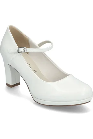 Tamaris Women Slip-On Shoes Heels Pumps Classic White