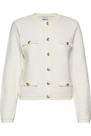 Lindex Jacket Juni Knitted Tops Knitwear Cardigans Cream