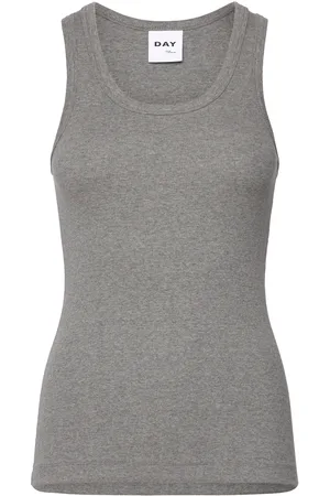 DAY Birger et Mikkelsen Camilo - Classic Rib Melange Designers T-shirts & Tops Sleeveless Grey