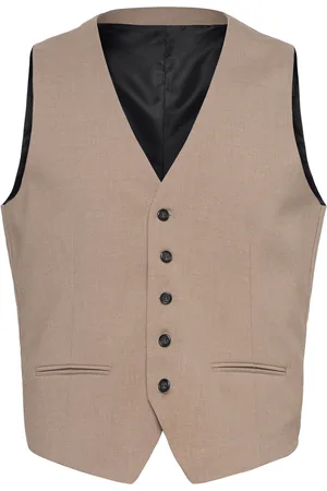 Lindbergh Mens Waistcoat For Suit Habitvest Beige