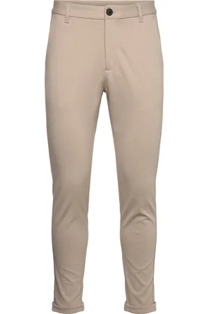 Lindbergh Superflex Knitted Cropped Pant Bottoms Trousers Chinos Beige