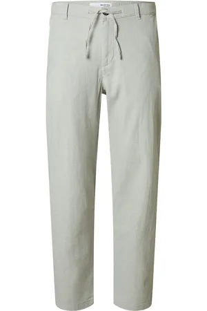 SELECTED Slh172-Slimtape Brody Linen Pant Noos Bottoms Trousers Linen Trousers Green
