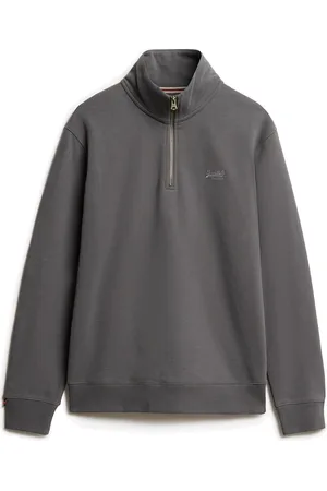 Superdry Essential Logo Half Zip Tops Knitwear Half Zip Jumpers Grey