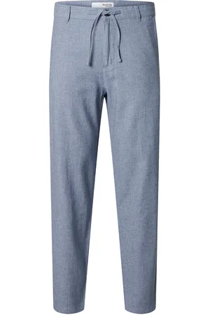 SELECTED Slh172-Slimtape Brody Linen Pant Noos Bottoms Trousers Linen Trousers Blue