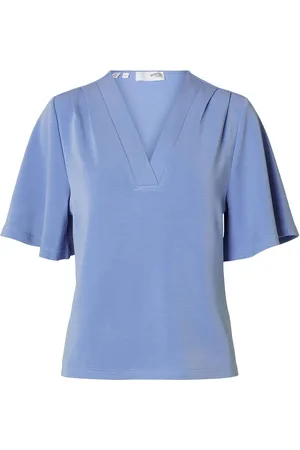 SELECTED Slftenny Ss V-Neck Top Noos Tops T-shirts & Tops Short-sleeved Blue