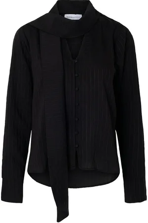 SELECTED Slflucia Ls Tie Shirt B Tops Blouses Long-sleeved Black