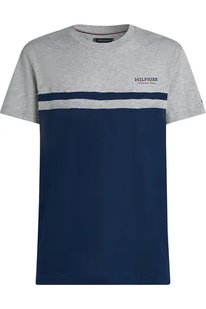 Tommy Hilfiger Monotype Colourblock Tee Tops T-Kortærmet Skjorte Grey