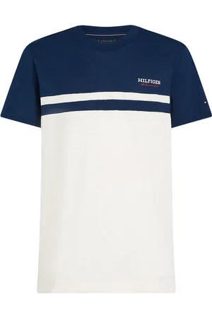Tommy Hilfiger Monotype Colourblock Tee Tops T-Kortærmet Skjorte Navy