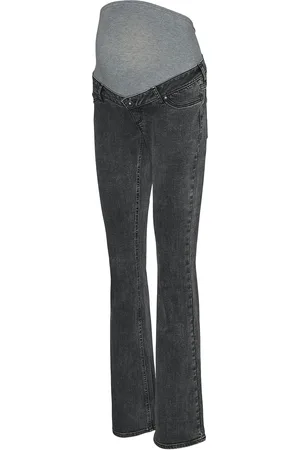Mama;licious Mlosaka Flared Jeans Bottoms Trousers Flared Black