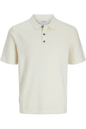 JACK & JONES Jjeemil Knit Relaxed Polo Ss Sn Tops Polos Short-sleeved Cream Jack & J S
