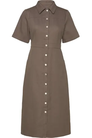 Noella Benita Long Dress Knælang Kjole Brown