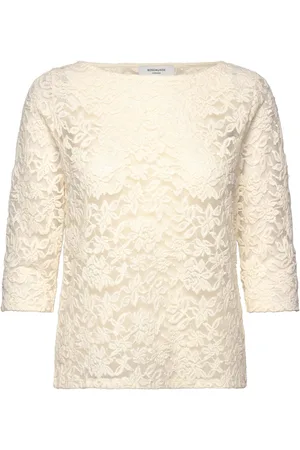Rosemunde Rwdelicia 2/4 Boatneck T-Shirt Tops T-shirts & Tops Long-sleeved Cream