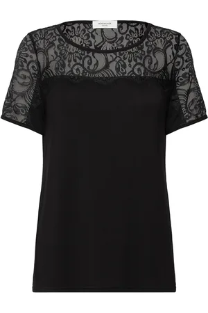 Rosemunde Rwbiarritz Lace Ss T-Shirt Tops T-shirts & Tops Short-sleeved Black