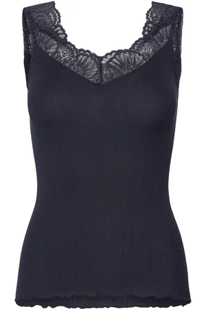 Rosemunde Rwbeatha Sl Lace Top Tops T-shirts & Tops Sleeveless Navy