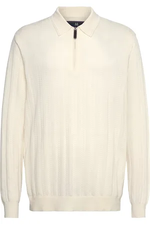 Matinique Maklint Z Heritage Tops Knitwear Long Sleeve Knitted Polos Cream