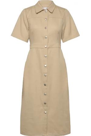 Noella Benita Long Dress Knælang Kjole Beige