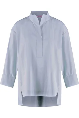 Gerry Weber Blouse 3/4 Sleeve Tops Blouses Long-sleeved Blue