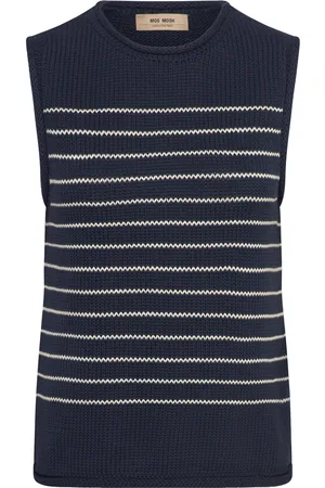 Mos Mosh Mmaubin Sl Stripe Knit Top Tops Knitwear Jumpers Navy