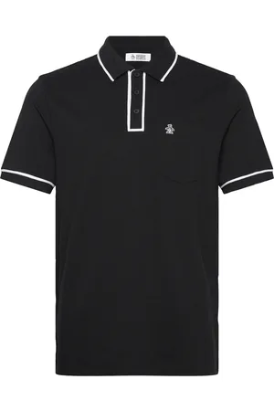 Original Penguin Earl Tncl Piq Sticke Tops Polos Short-sleeved Black