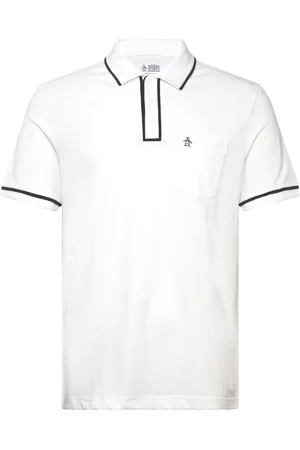 Original Penguin Earl Tncl Piq Sticke Tops Polos Short-sleeved White