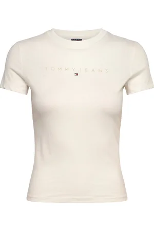 Tommy Hilfiger Tjw Slim Tonal Linear Tee Ext Tops T-shirts & Tops Short-sleeved Cream