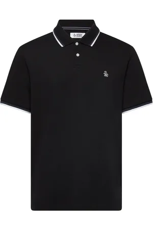 Original Penguin Tipped Polo Tncl Piq Tops Polos Short-sleeved Black