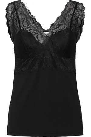 Rosemunde Rwbiarritz Sl Strap Lace Top Tops T-shirts & Tops Sleeveless Black