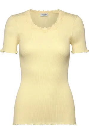 Rosemunde Rwbeatha Ss Regular O-Neck Lace T-S Tops T-shirts & Tops Short-sleeved Yellow