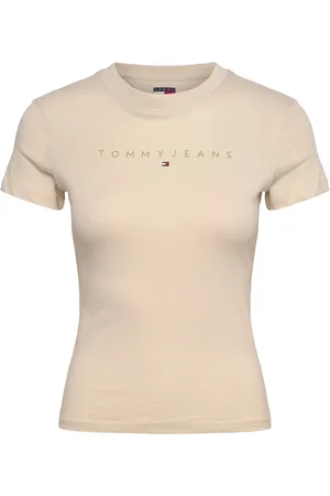 Tommy Hilfiger Tjw Slim Tonal Linear Tee Ext Tops T-shirts & Tops Short-sleeved Beige