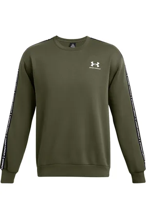 Under Armour Ua Icon Fleece Crew Taping Sport Sport Clothing Sport Sweatshirts & Hoodies Sport Sweatshirts Khaki Green