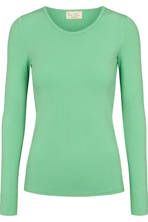 Marmar Copenhagen Plain Tee W Tops T-shirts & Tops Long-sleeved Green