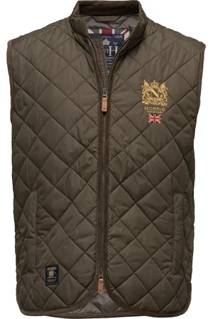 Morris Trenton Quilted Vest Designers Vests Khaki Green