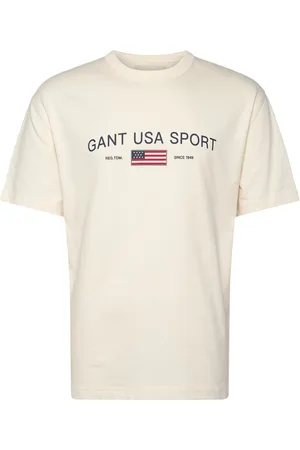 GANT Graphic T-Shirt Tops T-Kortærmet Skjorte Cream