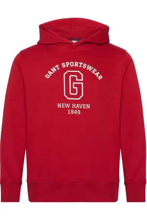 GANT Graphic Sweat Hoodie Tops Sweatshirts & Hoodies Hoodies Red