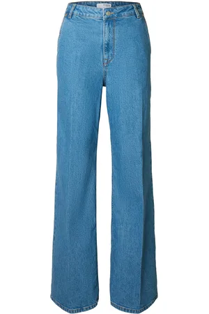 SELECTED Slfevelyn Hw Extra Wide Jeans Bottoms Jeans Wide Blue