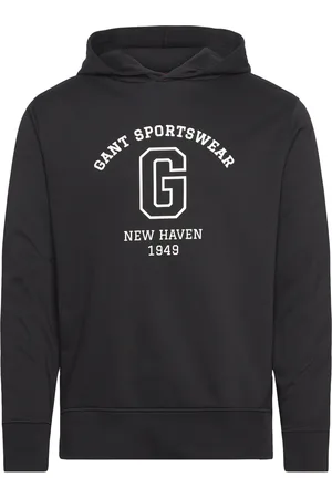 GANT Graphic Sweat Hoodie Tops Sweatshirts & Hoodies Hoodies Black