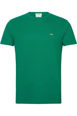 GANT Slim Pique Ss T-Shirt Tops T-Kortærmet Skjorte Green