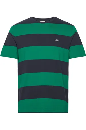 GANT Bar Stripe Ss T-Shirt Tops T-Kortærmet Skjorte Green