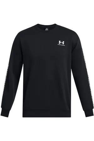 Under Armour Ua Icon Fleece Crew Taping Sport Sport Clothing Sport Sweatshirts & Hoodies Sport Sweatshirts Black