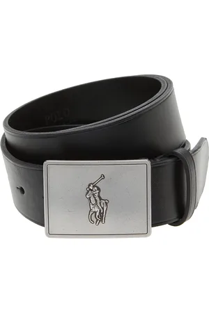 Ralph Lauren Pony Plaque Leather Belt Accessories Belts Classic Belts Black